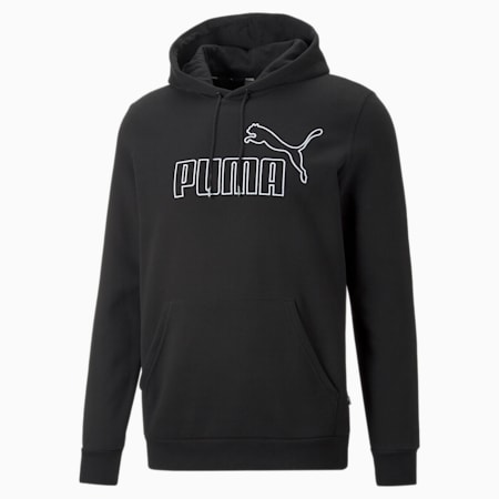 Essentials Elevated Men's Hoodie, Puma Black, small-AUS