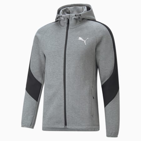 Evostripe Full-Zip Hoodie Men, Medium Gray Heather, small-DFA