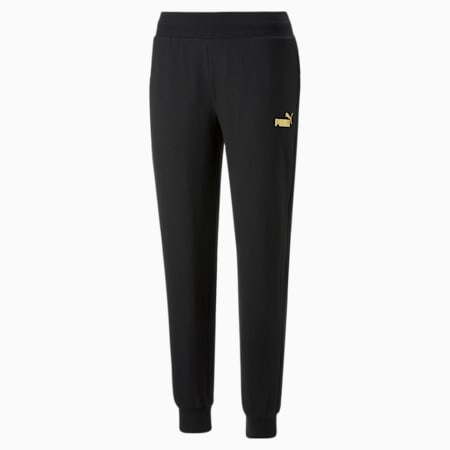 Essentials+ Metallic broek voor dames, Puma Black-Gold Foil, small