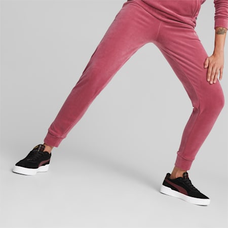 Essentials+ Velour Pants Women, Dusty Orchid, small