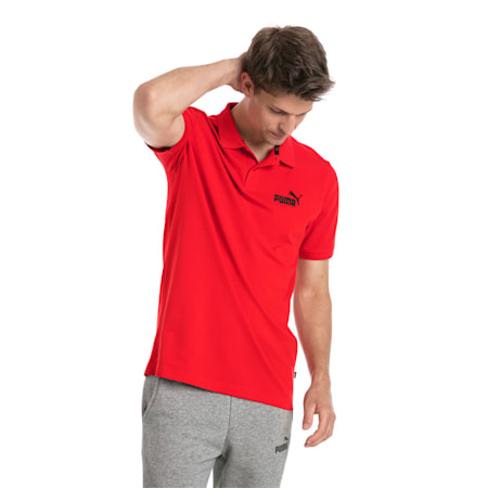 Essential Short Sleeve Men's Polo Shirt, Puma Red, small-PHL