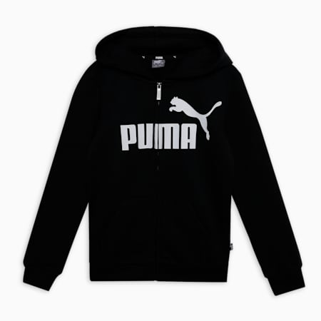 Essentials Hooded Boys Jacket Cotton Black Puma Essentials Puma