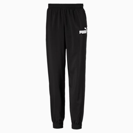 Essentials Woven dryCELL Boys' Sweatpants, Puma Black, small-IND