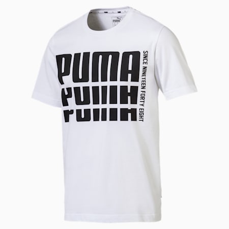 Rebel Men's Bold Basic T-Shirt, Puma White, small-AUS