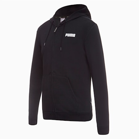 Essentials French Terry Full-Zip Men's Hoodie, Cotton Black, small-SEA
