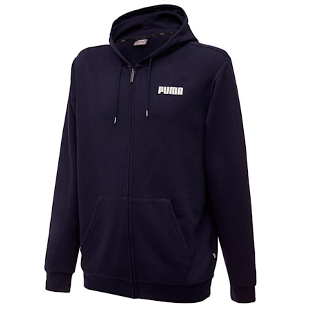 Essentials French Terry Full-Zip Men's Hoodie, Peacoat, small-PHL