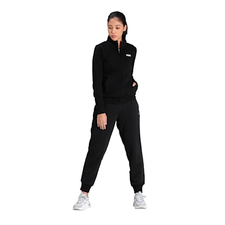 Essentials French Terry Women's Track Jacket, Cotton Black, small-SEA
