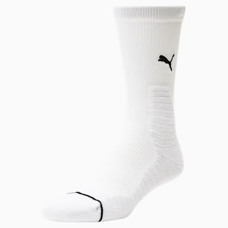 Men's Basketball Crew Socks [1 Pack], WHITE / BLACK, small