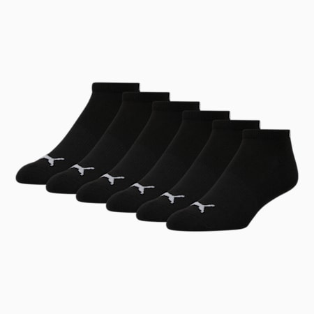 Men's Half-Terry Low Cut Socks (6 Pack), BLACK / GREY, small