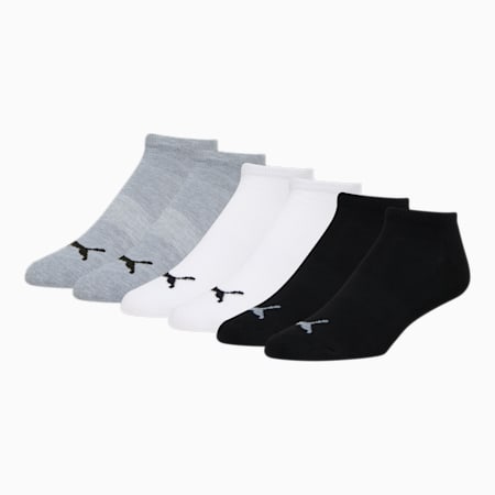 Men's Half-Terry Low Cut Socks (6 Pack), GREY / BLACK, small
