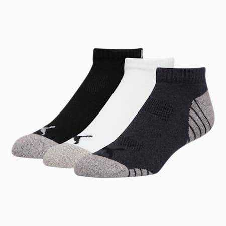 Men's Half-Terry Low Cut Socks (3 Pack), WHITE / MULTI, small