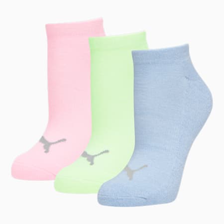 Women's Half-Terry Low Cut Socks (3 Pack), BRIGHT CORAL, small