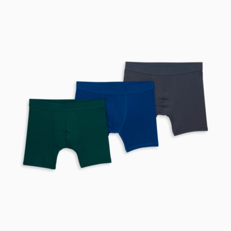 Men's Soft Boxer Briefs (3 Pack), GREEN / BLUE, small