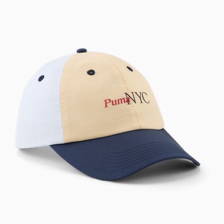 PUMA NYC Running Laps Women's Cap, CREAM/BLUE, small