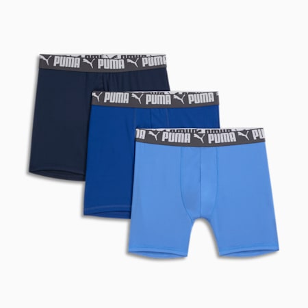 Men's Athletic Boxer Briefs (3 Pack), BLUE, small