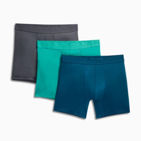 Men's Ultra Soft Boxer Briefs (3 Pack), GREEN / BLUE, small