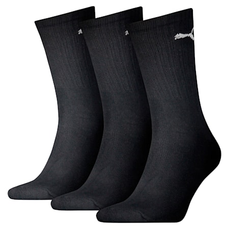 PUMA Unisex Crew Socks 3 Pack, black, small