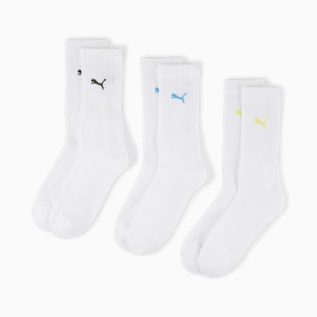 Chaussettes courtes unisexes PUMA (lot de 3 paires), white combo, small