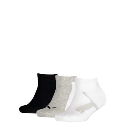 Kids' Lifestyle Trainer Socks 3 Pack, white-grey-black, small-SEA