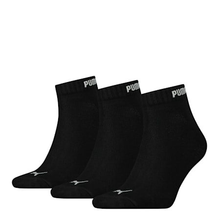 Quarter Unisex Socks - 3 Pack, black, small-NZL