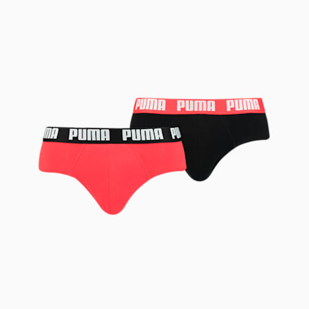PUMA Basic Men's Briefs 2 Pack, red / black, small
