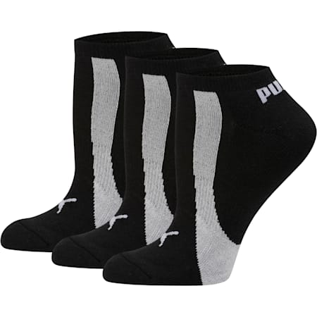 Women's No Show Socks [3 Pairs], black-white, small