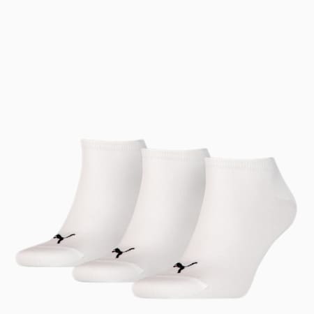 PUMA Unisex Plain Sneaker Trainer Socks 3 Pack, white, small-GBR