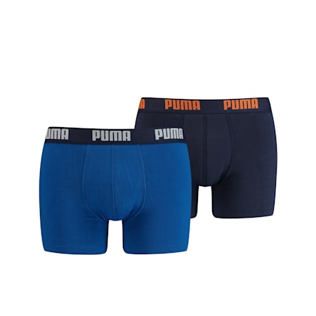 PUMA Basic Boxershorts voor Heren, set van 2 stuks, blue, small