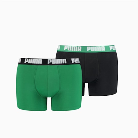 PUMA Basic Men's Boxers 2 Pack, amazon green, small