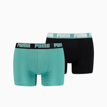 PUMA Basic Men's Boxers 2 Pack, real teal, small