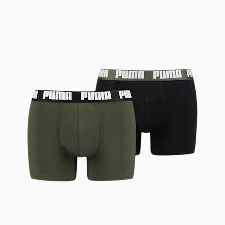 PUMA Basic Men's Boxers 2 pack, Forest, small