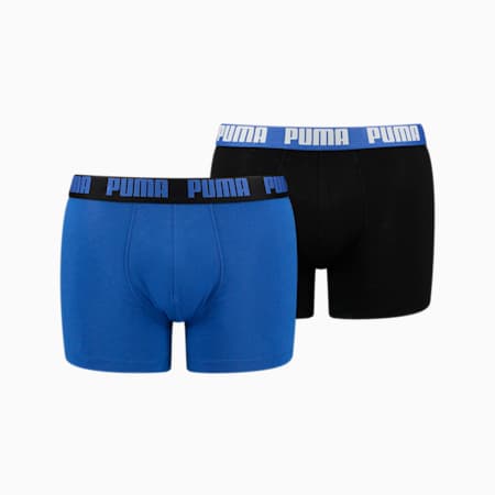 PUMA Basic Boxershorts voor Heren, set van 2 stuks, blue / black, small
