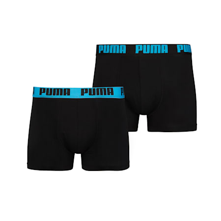 PUMA Basic Men's Boxers 2 Pack, black / cobalt, small-NZL