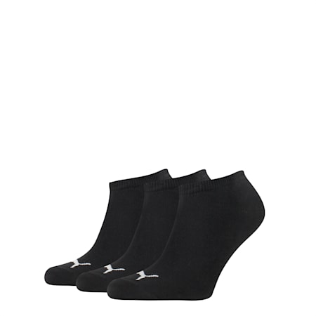 PUMA Unisex 3 pack Sneaker Plain Socks, black, small-SEA