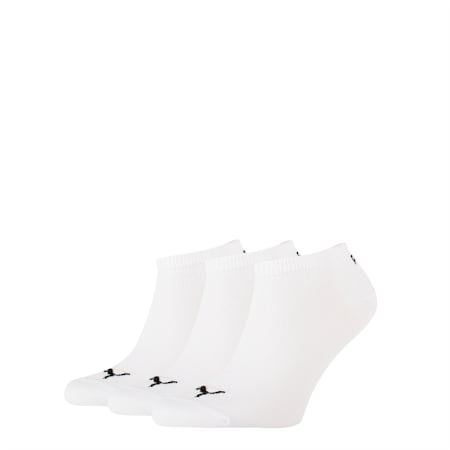 PUMA Unisex 3 pack Sneaker Plain Socks, white, small-SEA