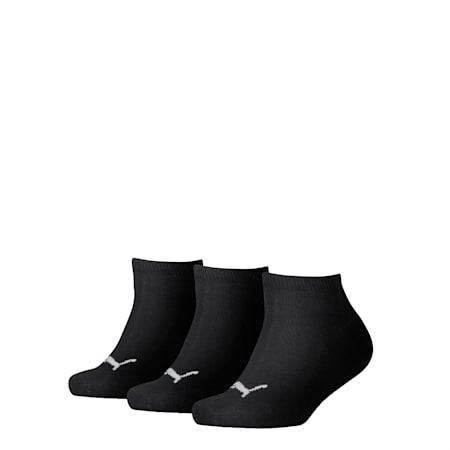 PUMA Kids' Invisible Socks 3 Pack, black, small