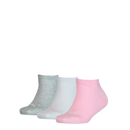 PUMA Kids' Invisible Socks 3 Pack, rose water, small