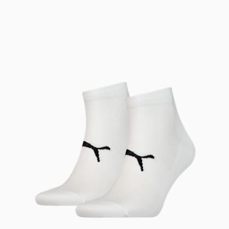 Performance Train Light Unisex Quarter Socks 2 pack, white / black, small-GBR