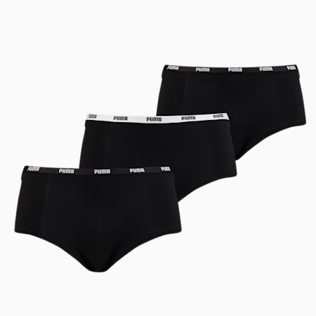 PUMA Damen Panties Unterwäsche 3er-Pack, black, small