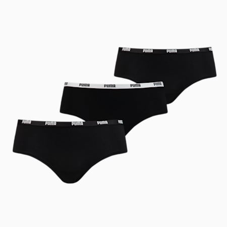 PUMA Hipster Women's Underwear 3 Pack, black, small