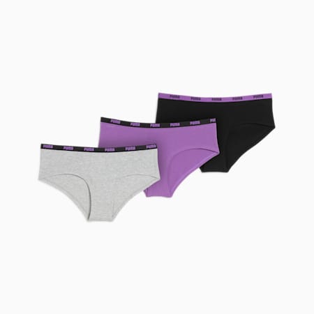 PUMA Damen Puma Women's High Waist Briefs 2 Pack BIKINI, Grey Mélange, XS  EU : : Fashion