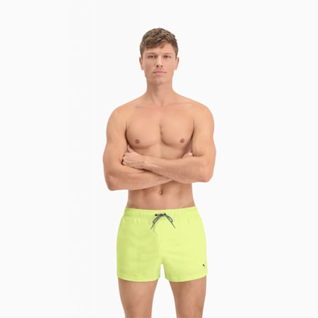 PUMA Men's Short Length Swimming Shorts, vibrant yellow, small