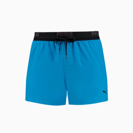 PUMA Logo Men's Short Length Swimming Shorts, bright blue, small