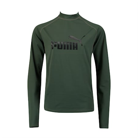 PUMA Swim Men's Long Sleeve Rash Guard, thyme, small