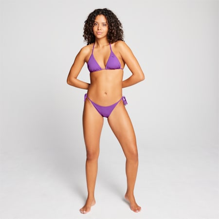 PUMA Swim Women's Triangle Bikini Top, purple, small