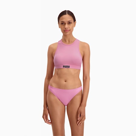 PUMA Swim Women's Classic Bikini Bottom, Pink Icing, small