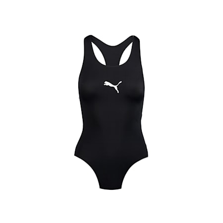PUMA Swim Damen Racerback Badeanzug, black, small