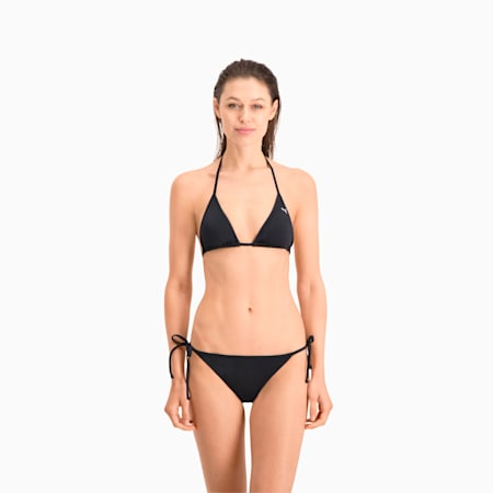 PUMA Swim Women's Bikini Bottoms Side Tie, black, small