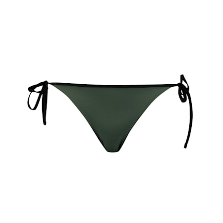 PUMA Swim Women's Bikini Bottoms Side Tie, thyme, small