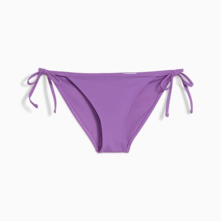 PUMA Swim Women's Bikini Bottoms Side Tie, purple, small